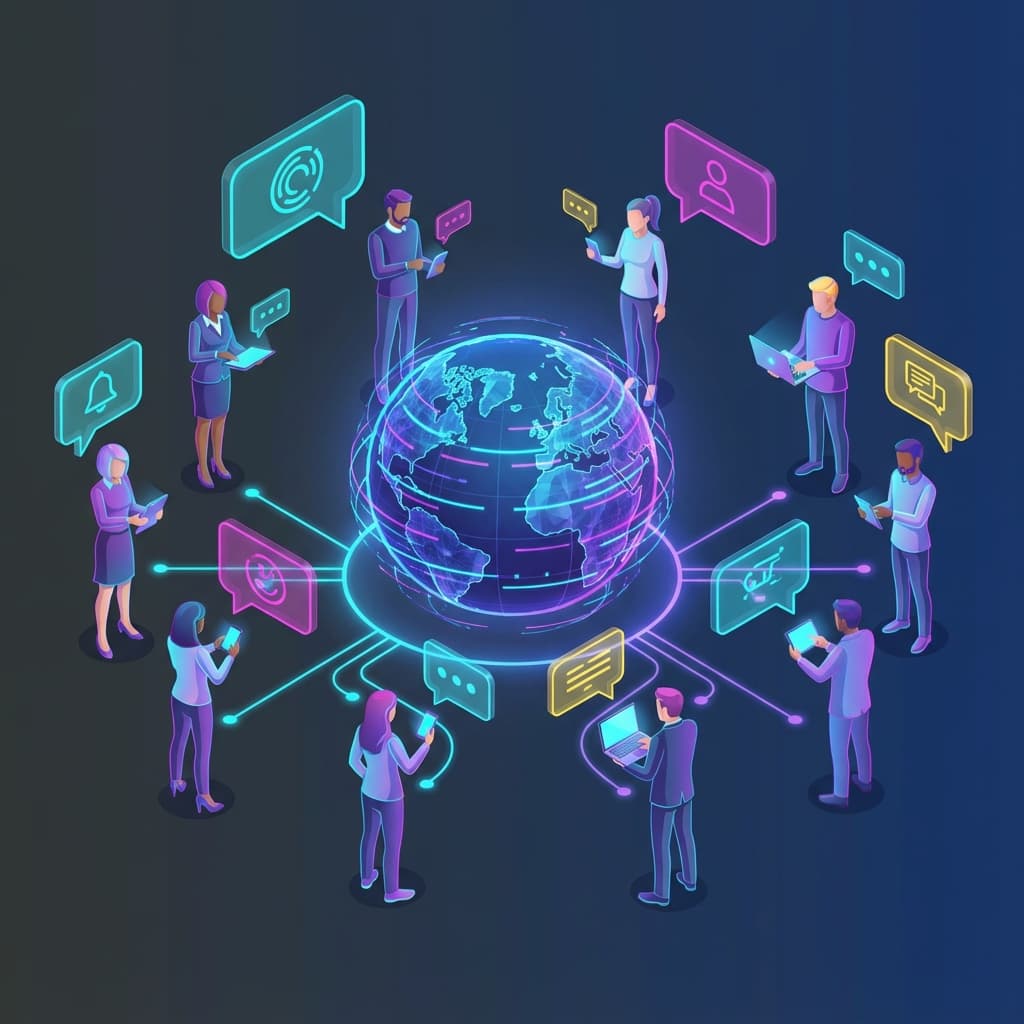 Global AI Voice Translation Use Cases Illustration