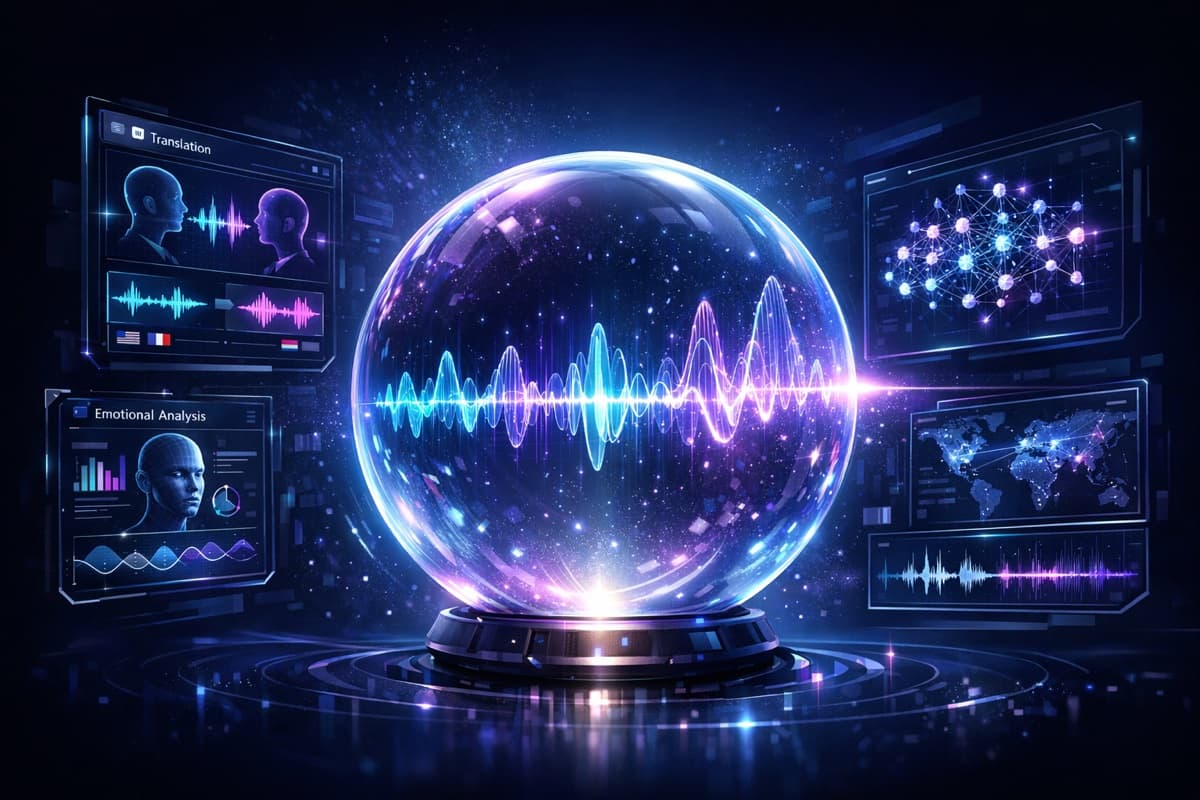 Future of AI Speech Translation Illustration